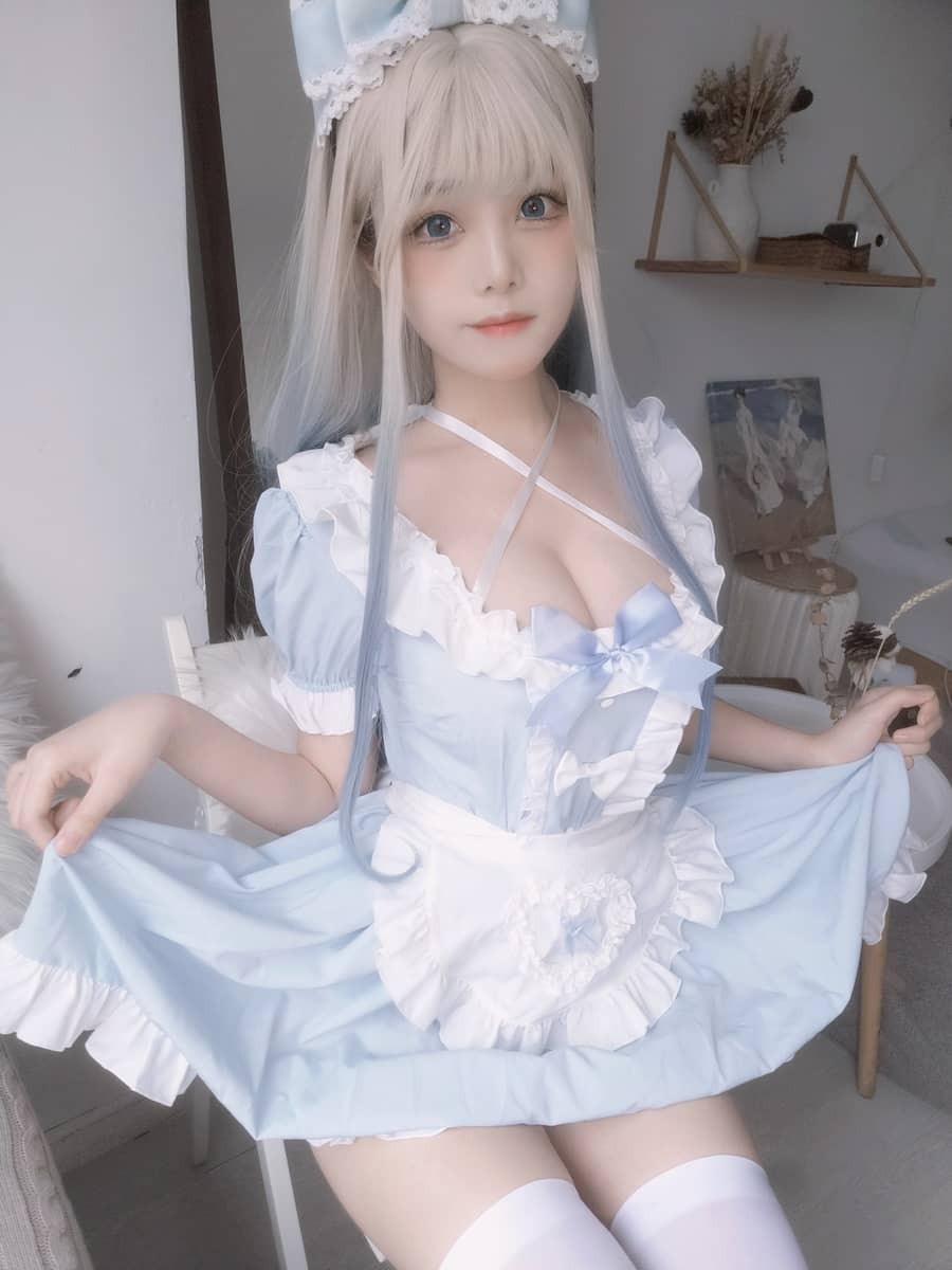 蜜汁猫裘 - 蓝女仆 [27P2V408M]