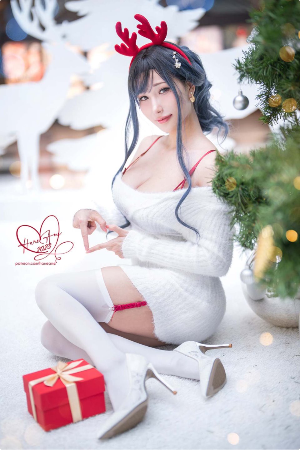 Hane Ame 雨波写真 – Original 2023 White Christmas Moose Onesan-福利岛
