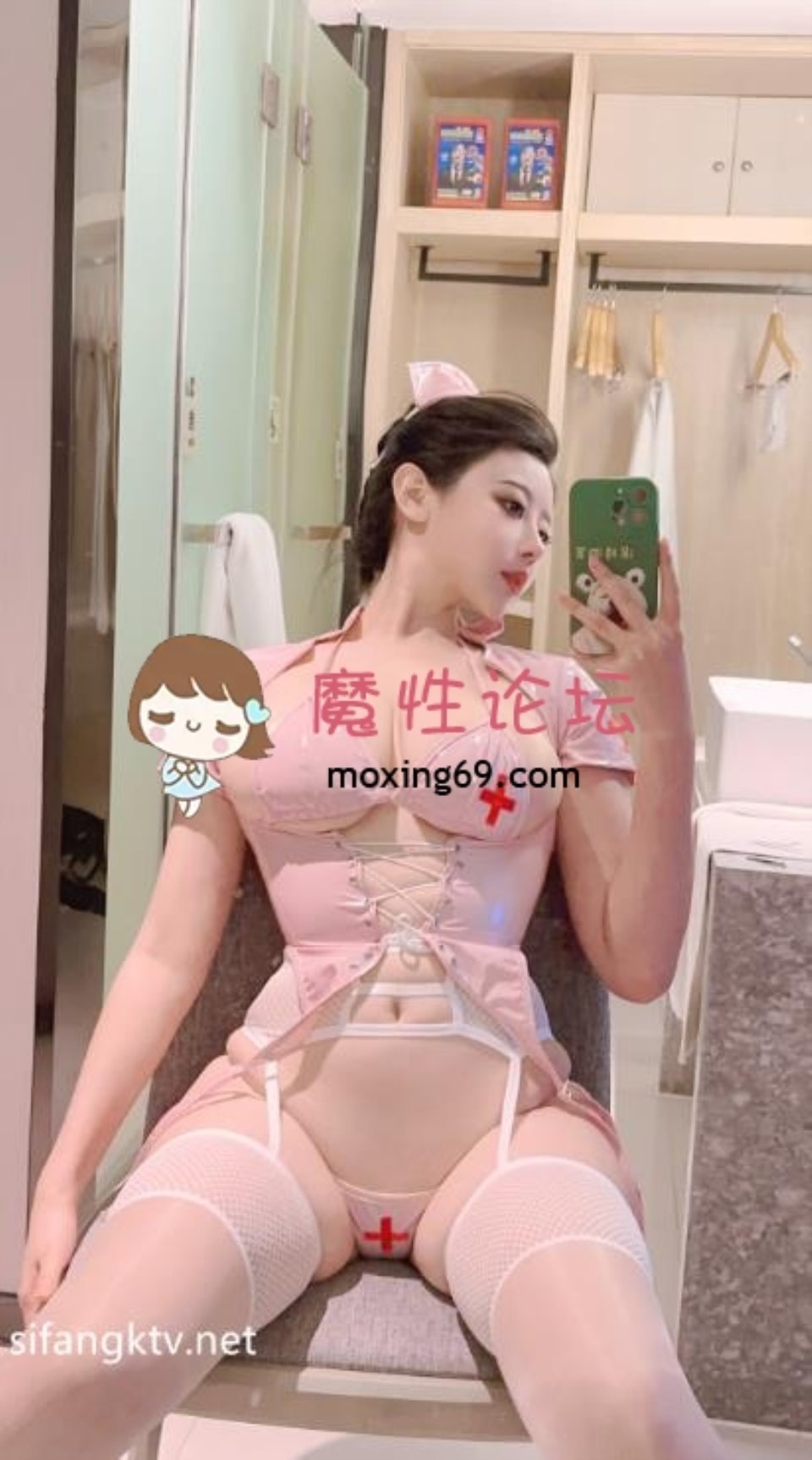[cosplay] 奈汐酱nice – 粉色护士 36P+3V-385M 【百度云】-福利岛
