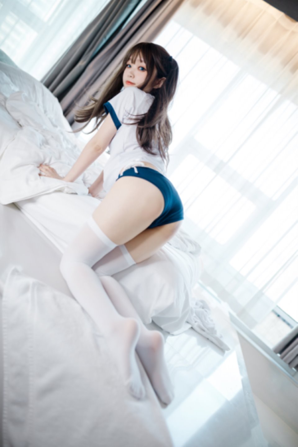 [萝莉] [全部套图] 神沢永莉 NO.14 半双马尾体操服大腿袜 [68P-211M][百度云]-福利岛
