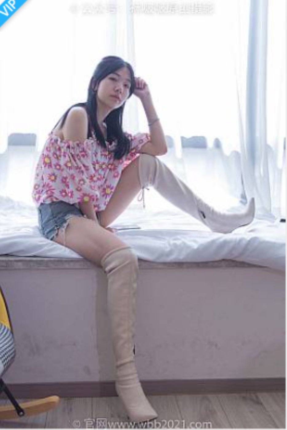 [BoBoSocks袜啵啵]NO.308 小甜豆-长靴、白棉袜、裸足-福利岛