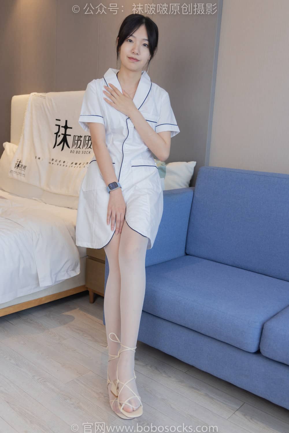 [BoBoSocks袜啵啵] NO.206 小甜豆-绑带凉鞋、白丝大腿袜、小护士服 [142P1V5.78G]-福利岛