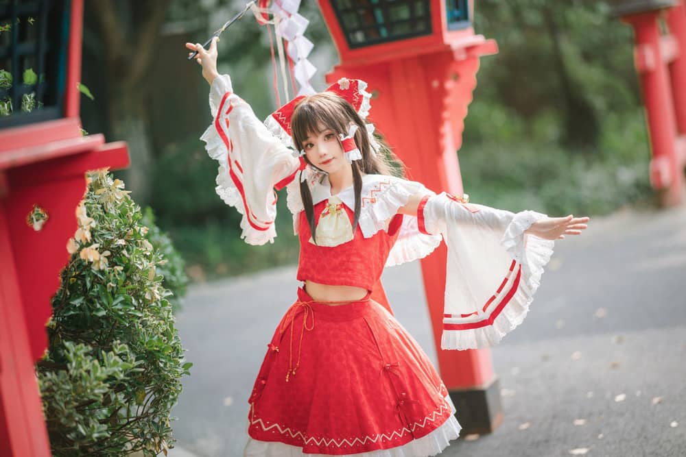 花柒Hana – 森森仙短款灵梦 [15P155M]-福利岛